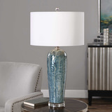 Maira Blue Ceramic Table Lamp thumbnail 3