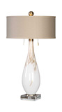Cardoni White Glass Table Lamp thumbnail 1