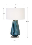 Pescara Teal-Gray Glass Lamp thumbnail 4