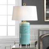 Rila Distressed Teal Table Lamp thumbnail 2