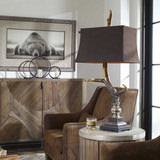 Stag Horn Dark Shade Table Lamp thumbnail 4