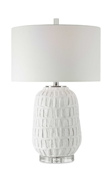 Caelina Textured White Table Lamp