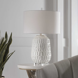 Caelina Textured White Table Lamp thumbnail 11
