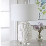 Caelina Textured White Table Lamp thumbnail 2