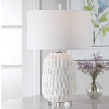 Caelina Textured White Table Lamp thumbnail 5