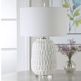 Caelina Textured White Table Lamp thumbnail 7