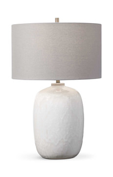 Winterscape White Glaze Table Lamp