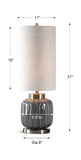 Zahlia Aged Gray Ceramic Lamp thumbnail 3