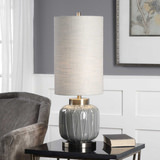 Zahlia Aged Gray Ceramic Lamp thumbnail 7