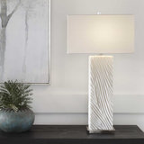 Pillar White Marble Table Lamp thumbnail 7