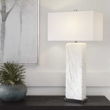 Pillar White Marble Table Lamp thumbnail 9