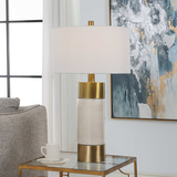 Adelia Ivory & Brass Table Lamp thumbnail 2