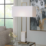 Column White Marble Table Lamp thumbnail 2