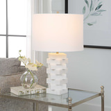 Ascent White Geometric Table Lamp thumbnail 2