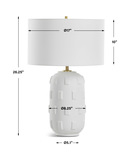 Emerie Textured White Table Lamp thumbnail 4