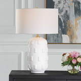 Emerie Textured White Table Lamp thumbnail 7