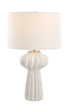Wrenley Ridged White Table Lamp thumbnail 1