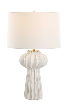 Wrenley Ridged White Table Lamp