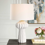 Wrenley Ridged White Table Lamp thumbnail 7