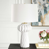Wrenley Ridged White Table Lamp thumbnail 8