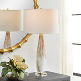 Lyra White & Gold Table Lamp thumbnail 2
