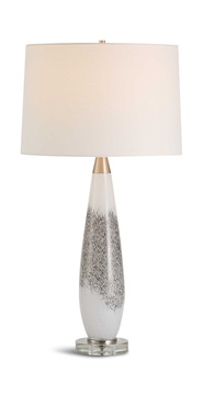 Quinn White & Silver Table Lamp