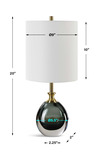 Enigma Teal Blue Glass Buffet Lamp thumbnail 5