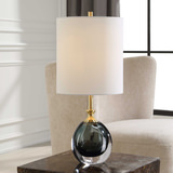Enigma Teal Blue Glass Buffet Lamp thumbnail 2
