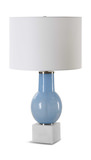 Clear Sky Blue Glass Table Lamp thumbnail 5