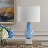 Clear Sky Blue Glass Table Lamp thumbnail 7