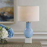 Clear Sky Blue Glass Table Lamp thumbnail 6