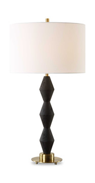 Threefold Black Stone Table Lamp