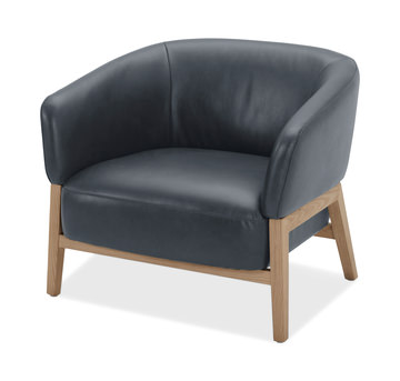York Leather Accent Chair - Jet Black