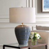 Moher Glossy Blue Table Lamp thumbnail 7