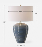 Moher Glossy Blue Table Lamp thumbnail 4
