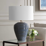 Moher Glossy Blue Table Lamp thumbnail 8