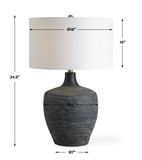 Graphite Ribbed Table Lamp thumbnail 6