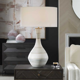 Potter Striped Ivory Blue Table Lamp thumbnail 4