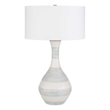 Potter Striped Ivory Blue Table Lamp thumbnail 3
