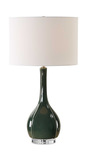Essex Green Glass Table Lamp thumbnail 1