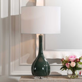 Essex Green Glass Table Lamp thumbnail 2