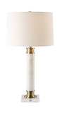 Plinth White Marble Table Lamp thumbnail 1
