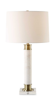 Plinth White Marble Table Lamp