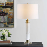 Plinth White Marble Table Lamp thumbnail 7