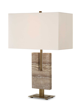 Turning Point Travertine Table Lamp