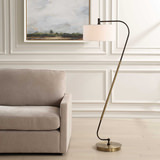 Irwin Curved Brass Floor Lamp thumbnail 2