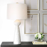Sonata Textured White Table Lamp thumbnail 2