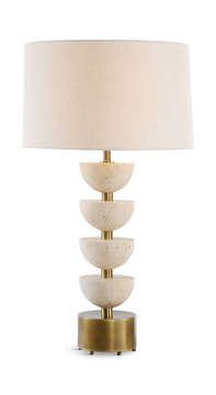 Hemisphere Travertine Table Lamp