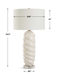 Anneli White Swirl Table Lamp thumbnail 2