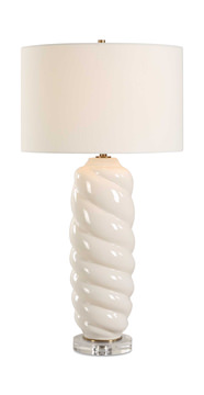 Anneli White Swirl Table Lamp
